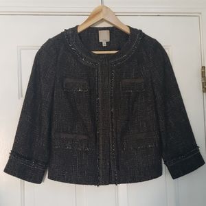 Halogen Cropped Tweed Jacket
